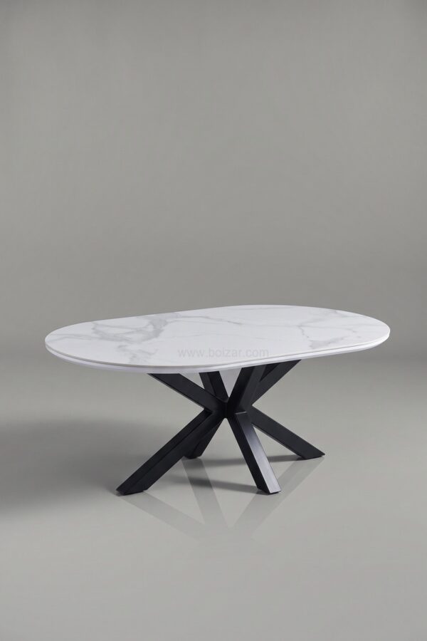 TABLE BASSE CERAMIQUE OPHELIA NOIR PIED NOIR - Tables basses