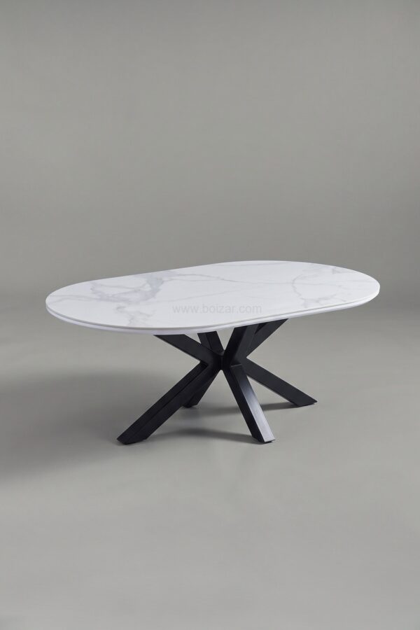 TABLE BASSE CERAMIQUE OPHELIA NOIR PIED NOIR - Tables basses