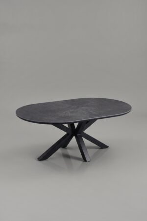 TABLE BASSE CERAMIQUE OPHELIA NOIR PIED NOIR - Tables basses
