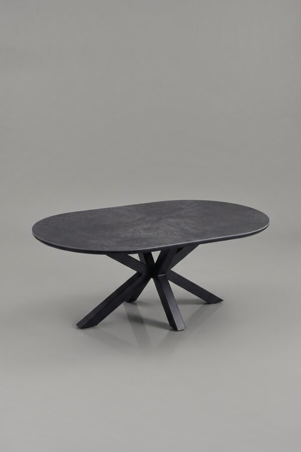 TABLE BASSE CERAMIQUE OPHELIA NOIR PIED NOIR - Tables basses