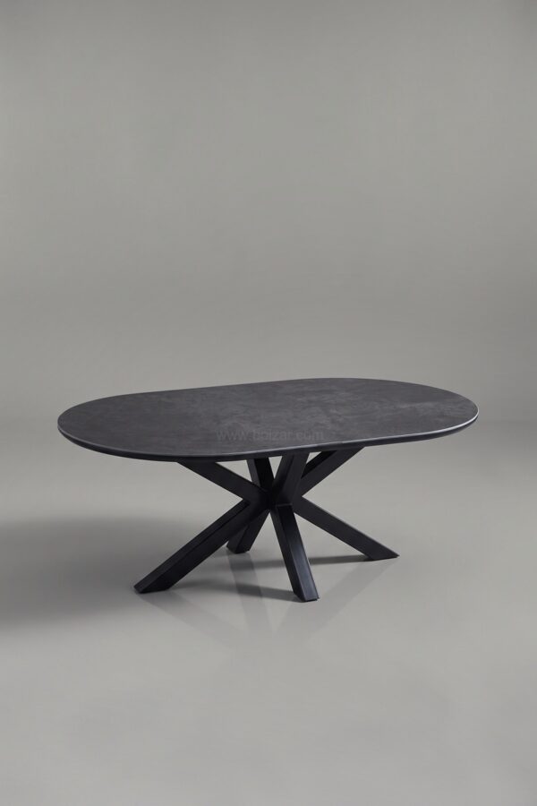 TABLE BASSE CERAMIQUE OPHELIA NOIR PIED NOIR - Tables basses