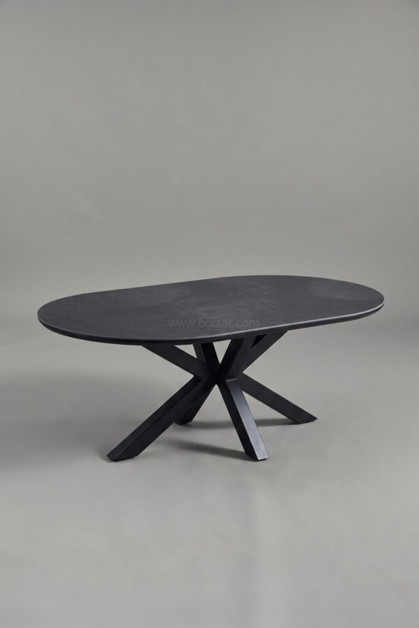 TABLE BASSE CERAMIQUE OPHELIA NOIR PIED NOIR - Tables basses