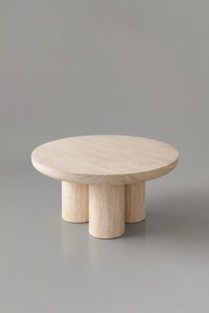 TABLE BASSE EFFET TRAVERTIN MAYA 90CM - Tables basses