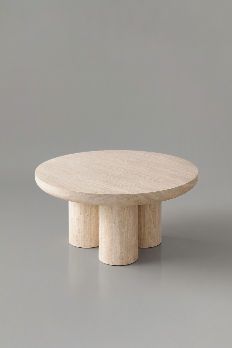 TABLE BASSE EFFET TRAVERTIN MAYA 90CM