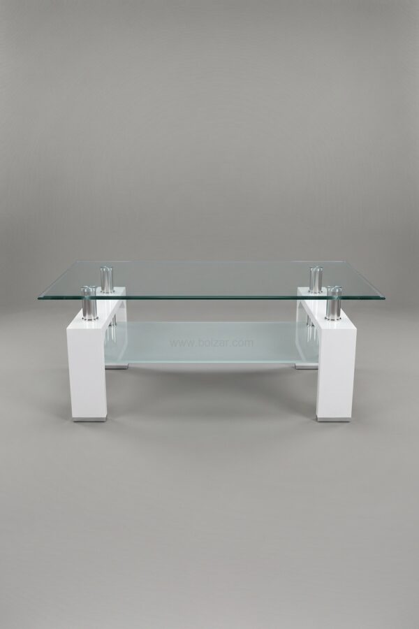 TABLE BASSE GLORIA BLANC TRANSPARENT - Tables basses