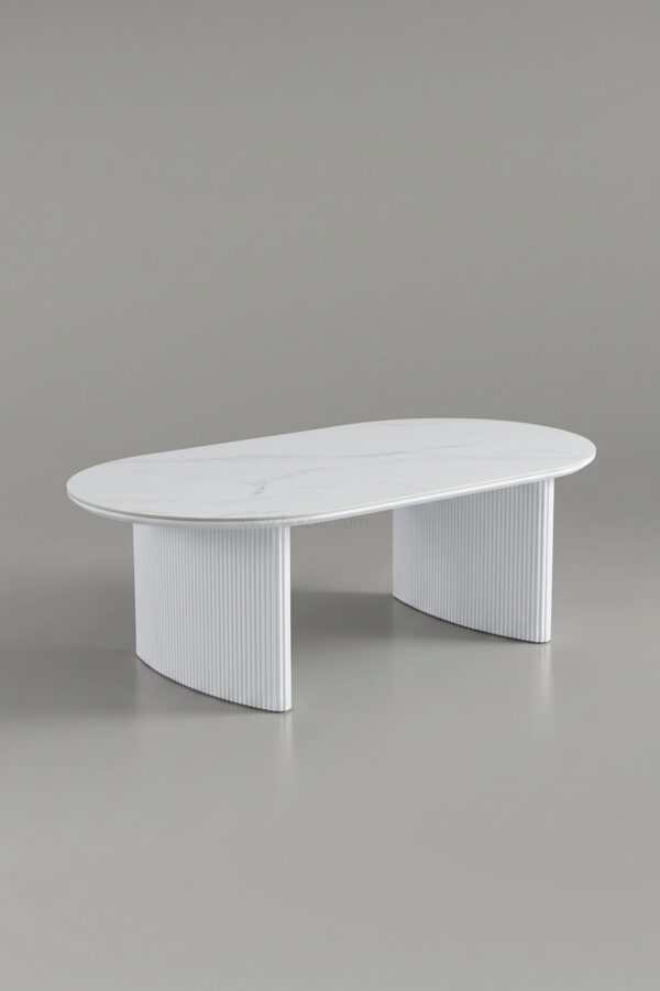 TABLE BASSE JOSEPHINE CERAMIQUE MARBRE BLANC - Tables basses