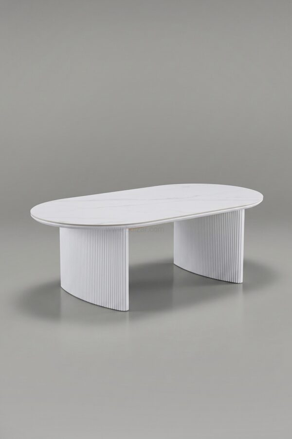 TABLE BASSE JOSEPHINE CERAMIQUE MARBRE BLANC - Tables basses