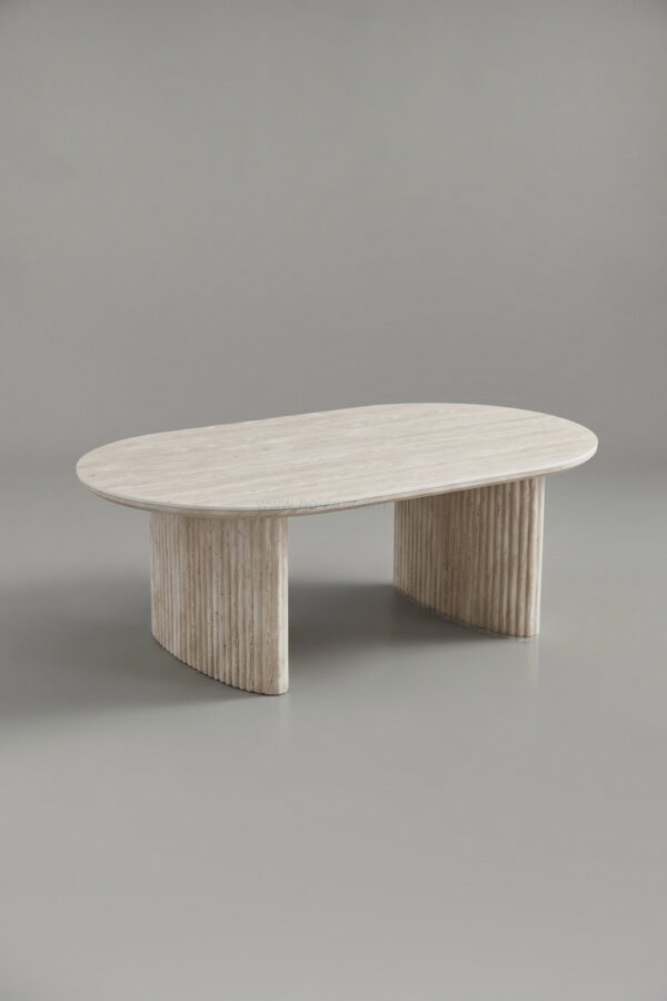 TABLE BASSE JOSEPHINE CERAMIQUE TRAVERTIN - Tables basses