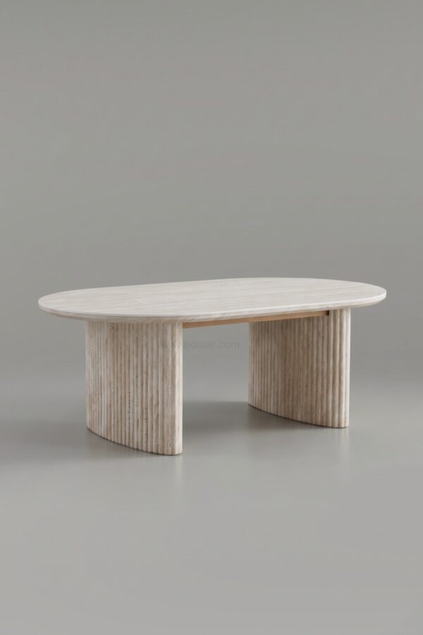 TABLE BASSE JOSEPHINE CERAMIQUE TRAVERTIN - Tables basses