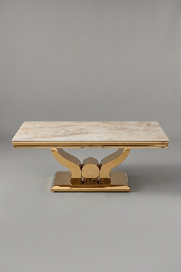 TABLE BASSE TROPHEE DORE MARBRE - Tables basses