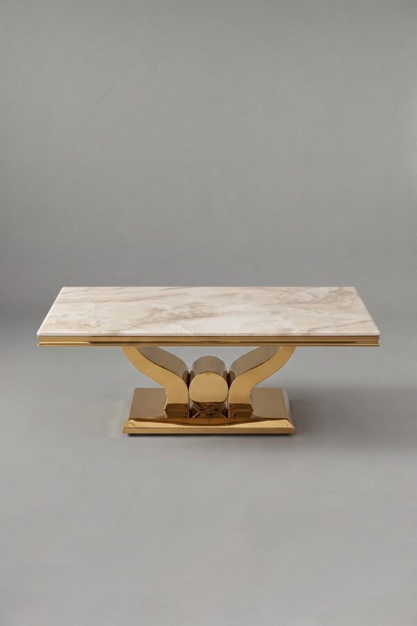 TABLE BASSE TROPHEE DORE MARBRE - Tables basses