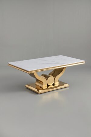 TABLE BASSE TROPHEE DORE MARBRE - Tables basses