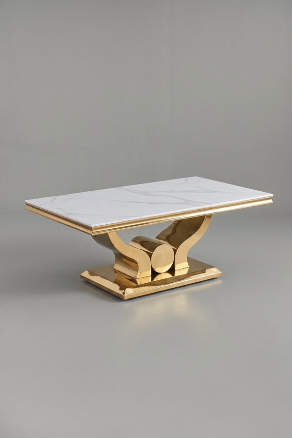 TABLE BASSE TROPHEE DORE MARBRE - Tables basses