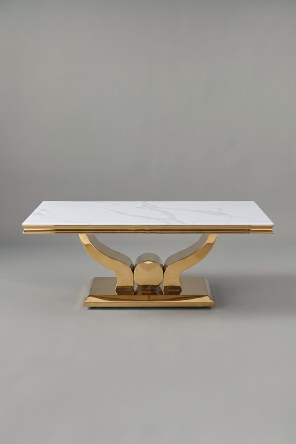 TABLE BASSE TROPHEE DORE MARBRE - Tables basses