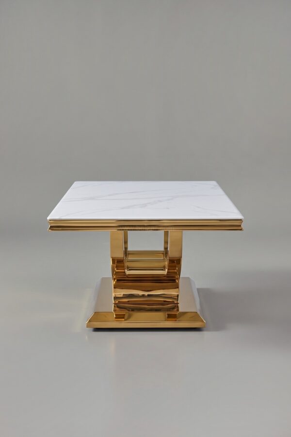 TABLE BASSE TROPHEE DORE MARBRE - Tables basses