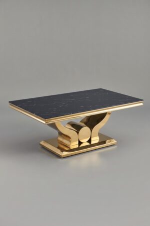 TABLE BASSE TROPHEE DORE MARBRE - Tables basses