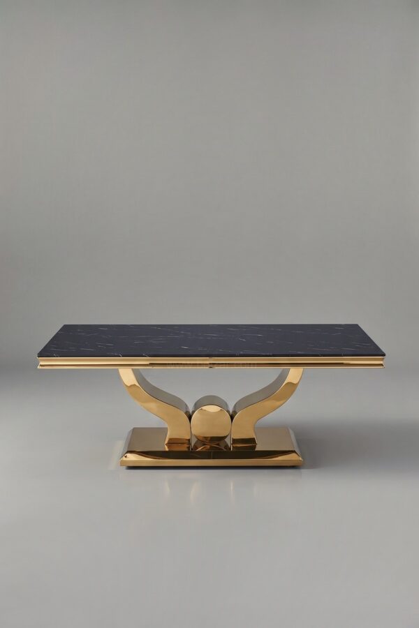 TABLE BASSE TROPHEE DORE MARBRE - Tables basses