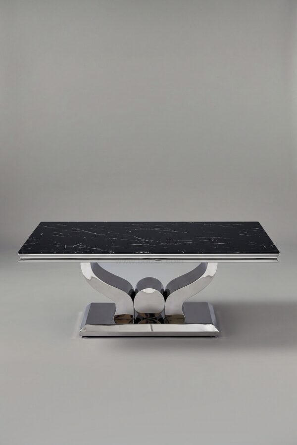 TABLE BASSE TROPHEE MARBRE NOIR - Tables basses
