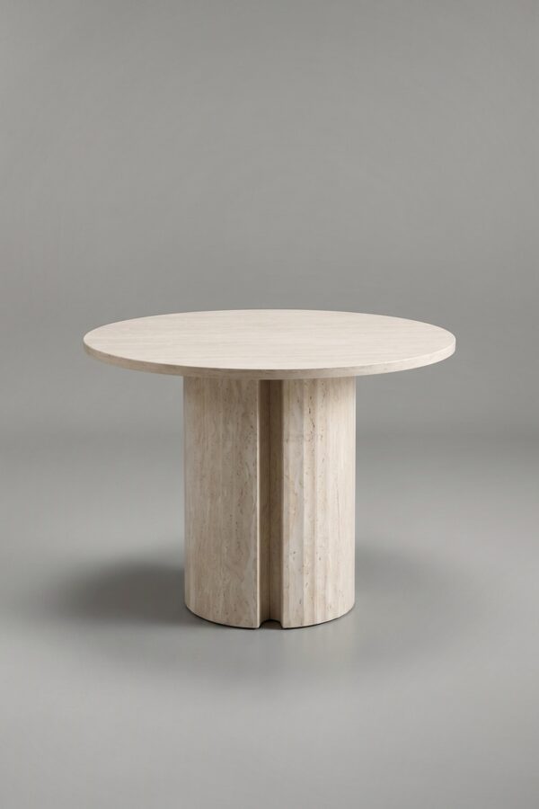 TABLE CERAMIQUE TRAVERTIN BLANC VICTORIA 1M10 - Tables à manger