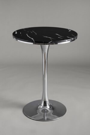 TABLE DE BAR ROSA PIED CHROME - Tables à manger
