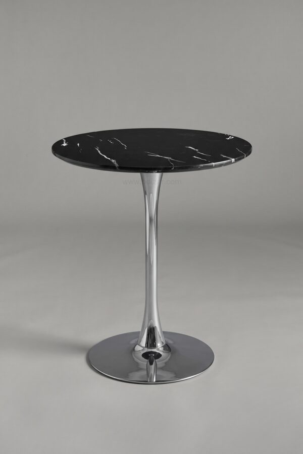 TABLE DE BAR ROSA PIED CHROME - Tables à manger
