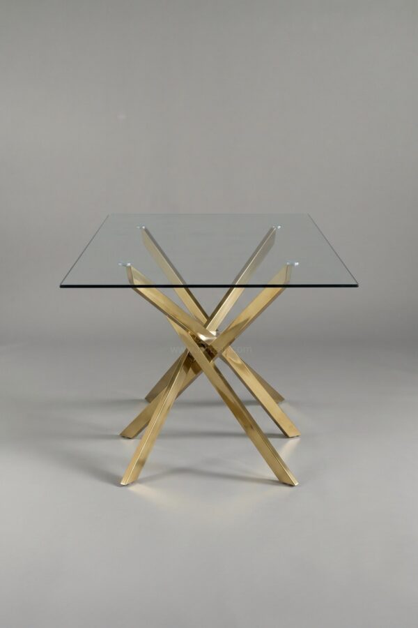 TABLE OLIVIA RECTANGULAIRE TRANSPARENT DORE 150 - Tables à manger