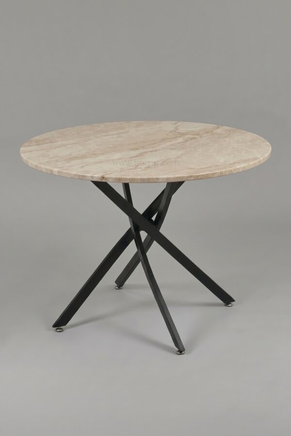 TABLE OLIVIA ROND 1M20 PIED NOIR - Tables à manger