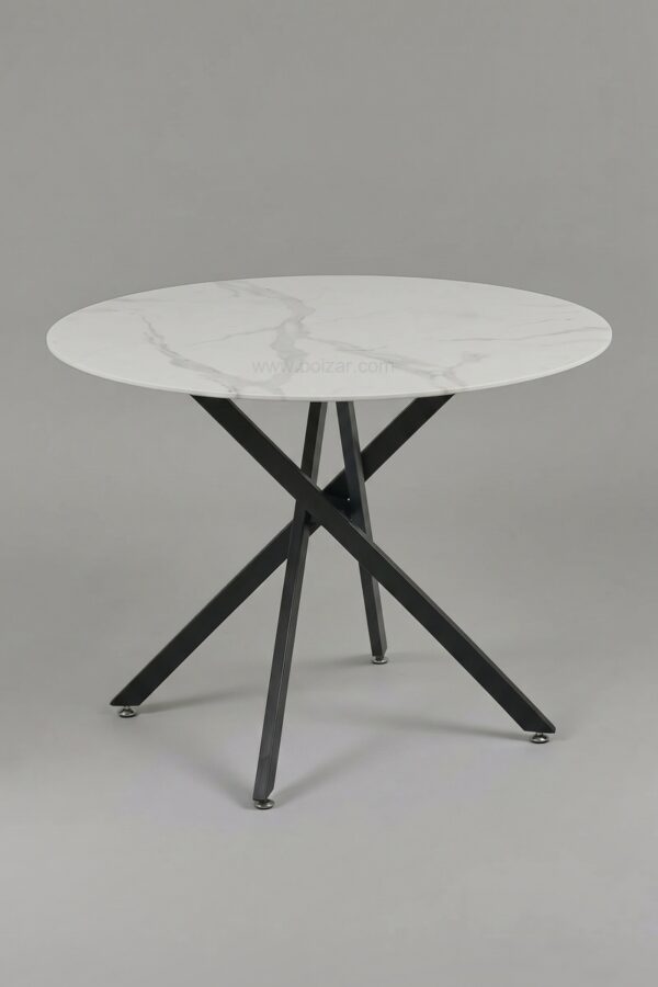 TABLE OLIVIA ROND 1M20 PIED NOIR - Tables à manger