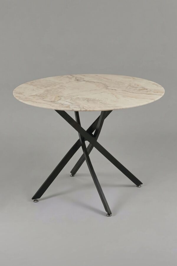 TABLE OLIVIA RONDE 1m PIED NOIR - Tables à manger