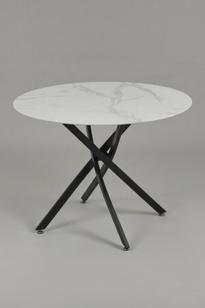 TABLE OLIVIA RONDE 1m PIED NOIR - Tables à manger