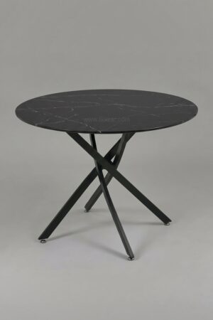 TABLE OLIVIA RONDE 1m PIED NOIR - Tables à manger