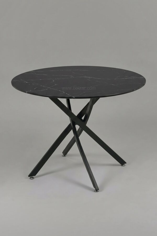 TABLE OLIVIA RONDE 1m PIED NOIR - Tables à manger