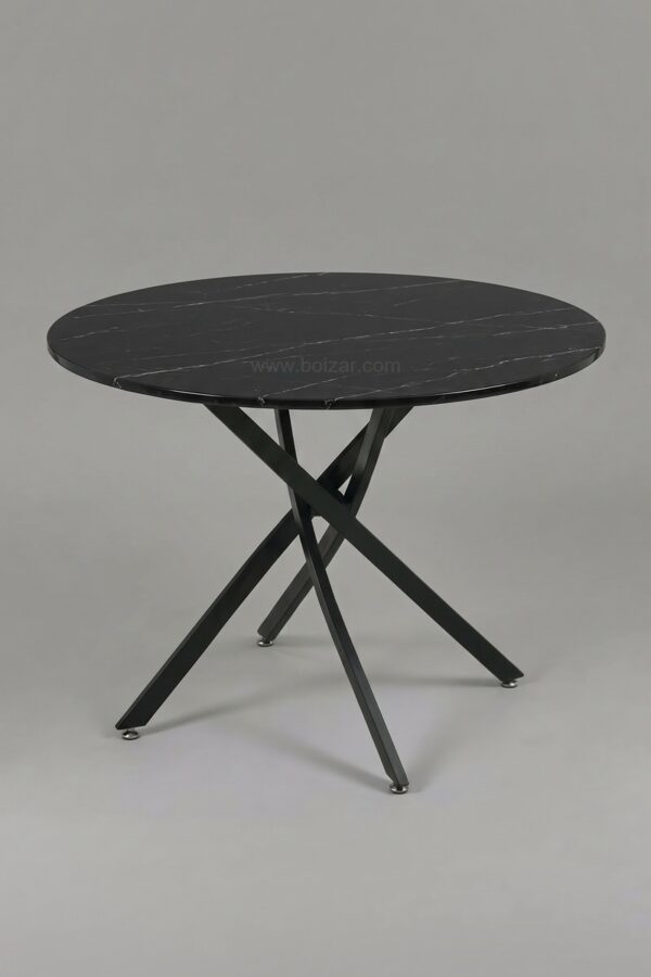 TABLE OLIVIA RONDE 1m PIED NOIR - Tables à manger