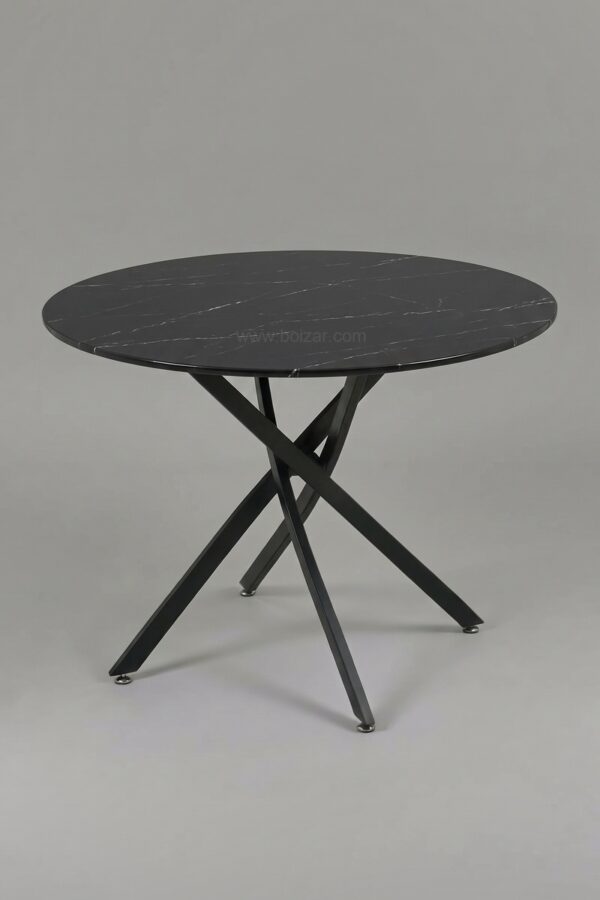 TABLE OLIVIA RONDE 1m PIED NOIR - Tables à manger